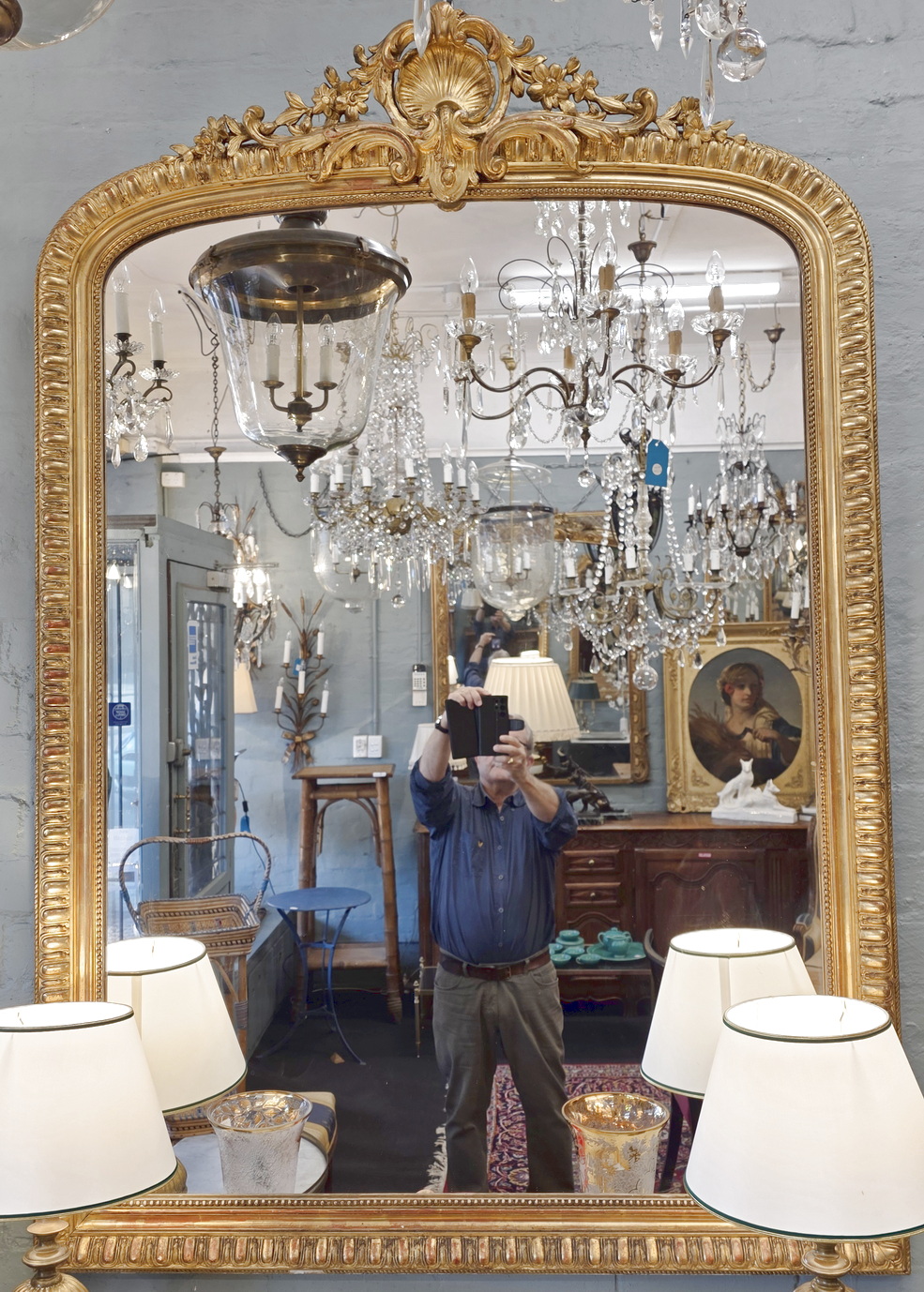 A fine Parisian Gilt Mantle Mirror